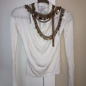Givenchy blouse with thumb holes and chain detail